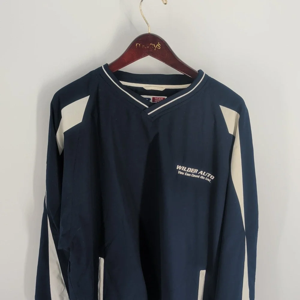 Russel Athletic Team Issue Authentic Apparel Wilder Auto Pullover Jacket Blue XL